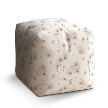 Taburet Cube Bílá orchidej