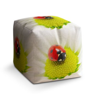 Taburet Cube Beruška na květu: 40x40x40 cm