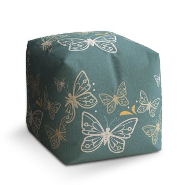 Taburet Cube Motýli: 40x40x40 cm