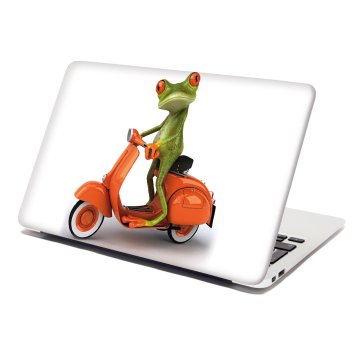 Samolepka na notebook Žába na motorce