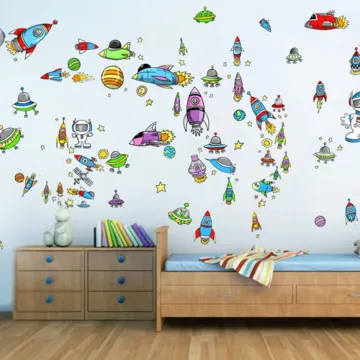 Samolepka na zeď: Vesmírný set
