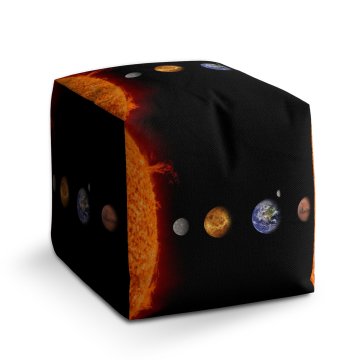 Taburet Cube Planety a slunce: 40x40x40 cm