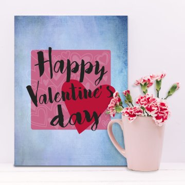 Dárková cedulka Happy Valentine’s day: 30x40 cm