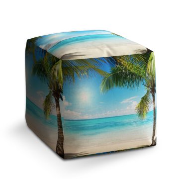Taburet Cube Pláž s palmami: 40x40x40 cm