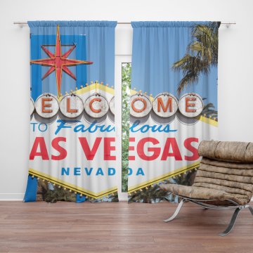Závěs Welcome to Las Vegas: 2ks 140x250cm