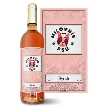 Růžové víno Milovník psů: 0,75 l 