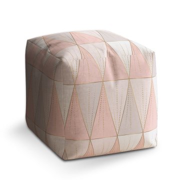Taburet Cube Růžovošedé jehlany: 40x40x40 cm