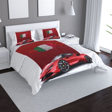 Povlečení Ferrari Italská vlajka na červeném bloku
