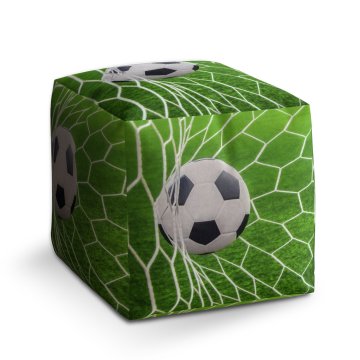 Taburet Cube Fotbalový míč v bráně: 40x40x40 cm