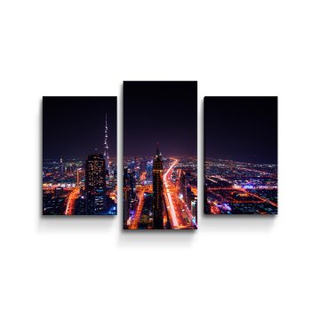Obraz - 3-dílný Rozsvícené město