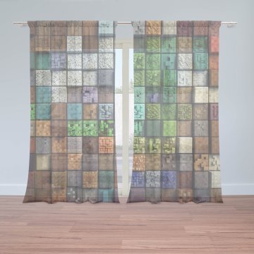 Záclony Blocks Abstract: 2ks 150x250cm