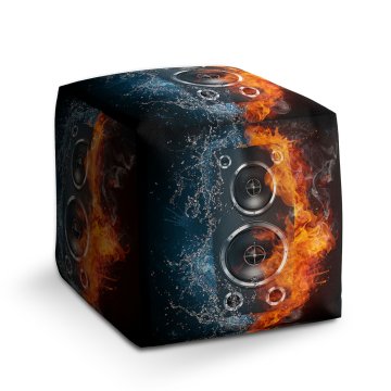 Taburet Cube Ohnivý reproduktor: 40x40x40 cm