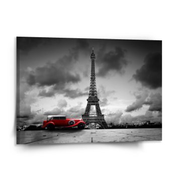 Obraz Eiffelova věž a červené auto