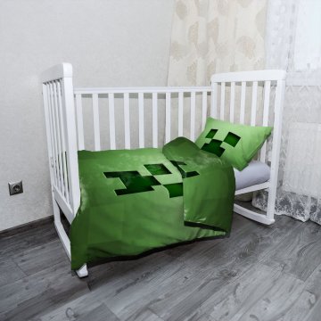 Mikroplyšové dětské povlečení do postýlky Green Blocks