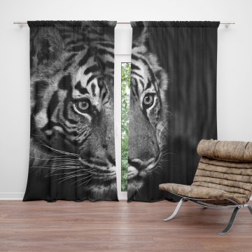 Závěs Černobílý tygr: 2ks 140x250cm