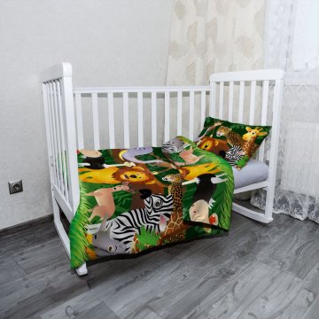 Mikroplyšové dětské povlečení do postýlky Zvířátka