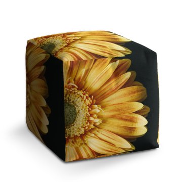 Taburet Cube žlutá gerbera: 40x40x40 cm