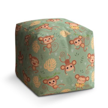 Taburet Cube Roztomilé opičky: 40x40x40 cm