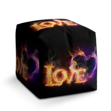 Taburet Cube Love: 40x40x40 cm