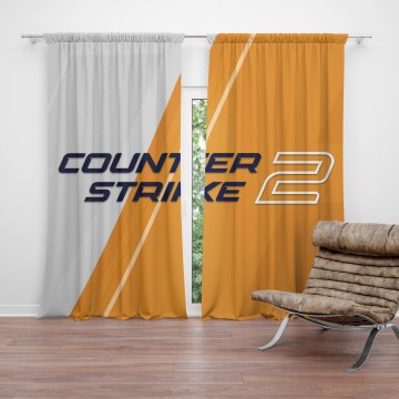 Závěs Counter Strike 2 Oranžová: 2ks 140x250cm