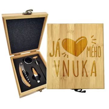Dárková sada na víno Já miluju mého vnuka: 147×168×49 mm