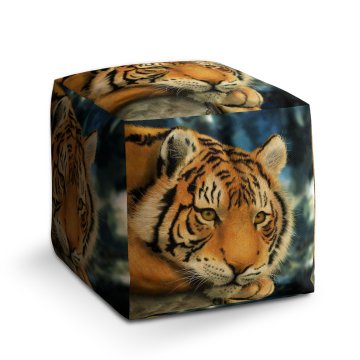 Taburet Cube Tygr: 40x40x40 cm
