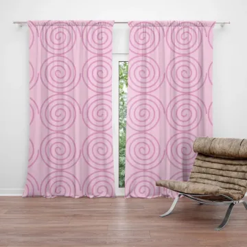 Závěs Růžové spirály: 2ks 140x250cm