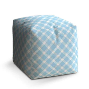 Taburet Cube Modrobílé čtverce