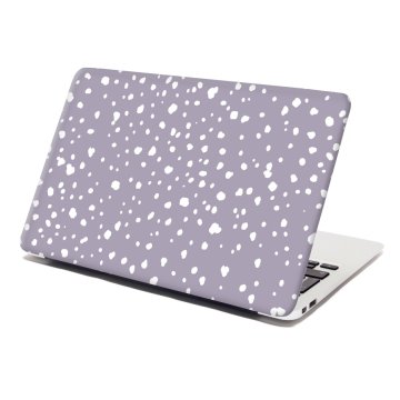 Samolepka na notebook Bílé flíčky na fialové