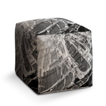 Taburet Cube Rozbité sklo: 40x40x40 cm