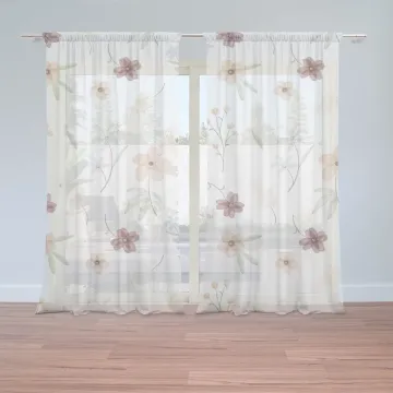 Záclony Romantické květy: 2ks 150x250cm