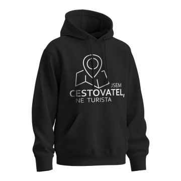 Mikina s potiskem Jsem cestovatel, ne turista