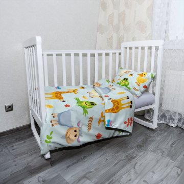 Mikroplyšové dětské povlečení do postýlky Zvířátka 3