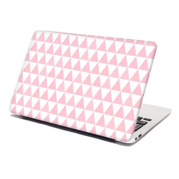 Samolepka na notebook Růžové a bílé trojúhelníky