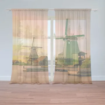 Záclony Větrné mlýny: 2ks 150x250cm