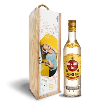 Dřevěná krabička s potiskem Havana club
