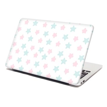 Samolepka na notebook Růžové a modré hvězdy