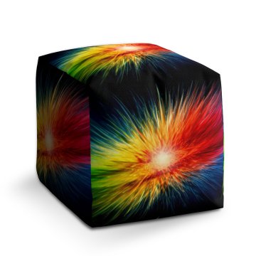 Taburet Cube Barevná exploze: 40x40x40 cm