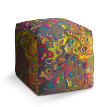 Taburet Cube Barevné skvrny: 40x40x40 cm