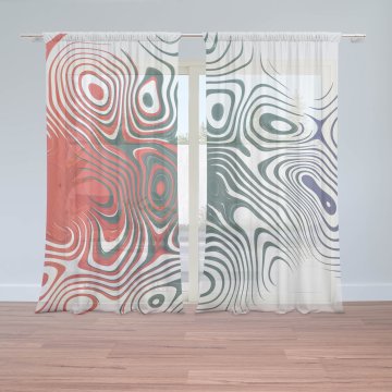 Záclony Dvoubarevná abstrakce: 2ks 150x250cm