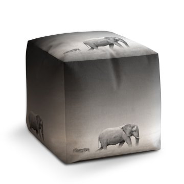 Taburet Cube Slon a zebra: 40x40x40 cm