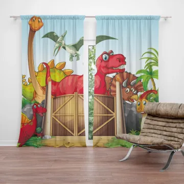 Zatemňovací závěs Dinosauři 4: 2ks 140x250cm