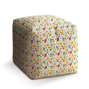 Taburet Cube Dětské obrázky: 40x40x40 cm