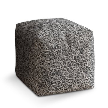 Taburet Cube Bílá vlákna: 40x40x40 cm