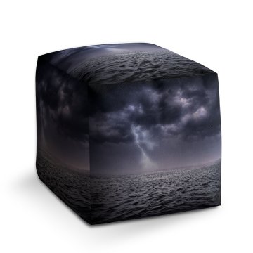 Taburet Cube Bouře nad mořem: 40x40x40 cm