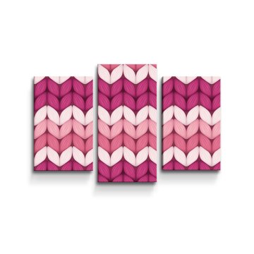 Obraz - 3-dílný Střídajíci růžové pletení