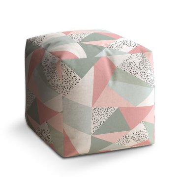 Taburet Cube Obrazce v něžných barvách: 40x40x40 cm