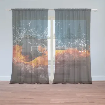 Záclony Ohnivá kytara: 2ks 150x250cm