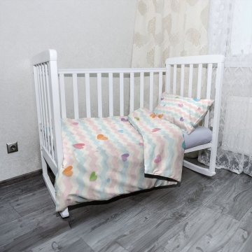 Mikroply&scaron;ov&eacute; dětsk&eacute; povlečen&iacute; do post&yacute;lky Barevn&aacute; srd&iacute;čka