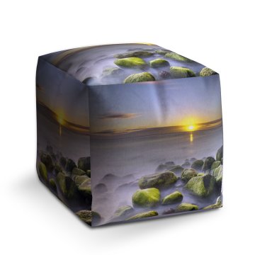 Taburet Cube Kameny v jezeře: 40x40x40 cm